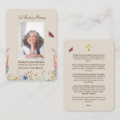 ワイルドフラワー&バター葬儀記念祈りの言葉 ノートカード (正面/裏面)