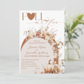 ワイルドフラワー&パンプキンボホシック秋の結婚式 招待状 (スタンド正面)