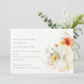 ワイルドフラワー パンプキン ウォーターカラー ベビーシャワー 招待状 (スタンド正面)