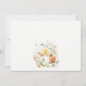 ワイルドフラワー パンプキン ウォーターカラー ベビーシャワー 招待状 (裏面)