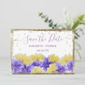 ワイルドフラワー パープル ラプソディー 保存日付 招待状 (スタンド正面)