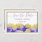 ワイルドフラワー パープル ラプソディー 保存日付 招待状 (正面/裏面)