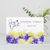 ワイルドフラワー パープル ラプソディー 保存日付 招待状 (スタンド正面)