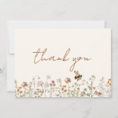 ワイルドフラワー ビー ブライダルシャワー 感謝カード (正面)