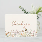 ワイルドフラワー ビー ブライダルシャワー 感謝カード (スタンド正面)
