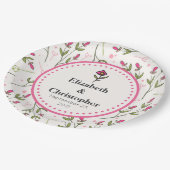 ワイルドフラワー – ピンクとオレンジの花びら結婚ズ ペーパープレート (アングル)