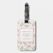ワイルドフラワー – ピンクとオレンジの花びら パーソナライズされた ラゲッジタグ (裏面縦)