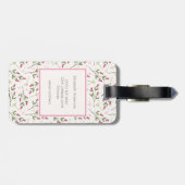 ワイルドフラワー – ピンクとオレンジの花びら パーソナライズされた ラゲッジタグ (裏面横)