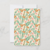 ワイルドフラワー ピンク グリーン 開花 エレガント フローラル カスタム サンキューカード (裏面)