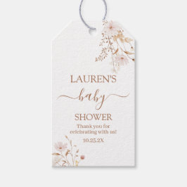 ワイルドフラワー ピンク フラワーベビーシャワー 女の子 ギフトタグ