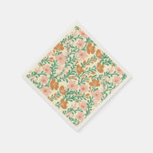 ワイルドフラワー ピンク ブルーム フラワーベイビーシャワー カスタム スタンダードカクテルナプキン (角)