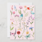 ワイルドフラワー ピンク ベビーシャワー 家族の伝統 カード (裏面)