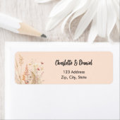 ワイルドフラワー ピンク 台紙 返信住所 ラベル (インサイチュ)