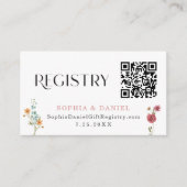 ワイルドフラワー フィールド ボヘミアンスタイルの ブライダルシャワーレジストリーカード エンクロージャーカード (正面)