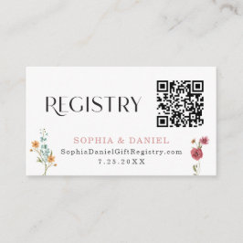 ワイルドフラワー フィールド ボーホー ブライダル シャワー レジストリー カード