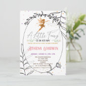 ワイルドフラワー フェアリー テーマのベビーシャワー招待状 招待状 (スタンド正面)