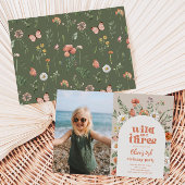 ワイルドフラワー フォト サード バースデー インビテーション