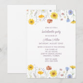 ワイルドフラワー フラルド バチェロレッテ パーティー 招待状 (正面/裏面)