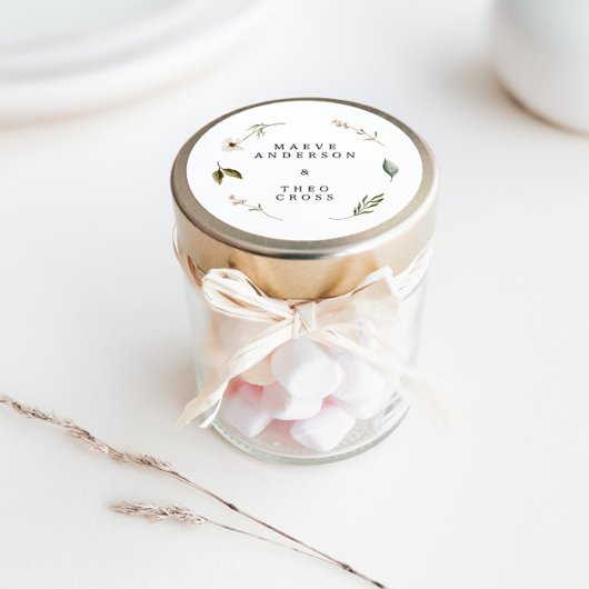 ワイルドフラワー フラワール エレガント ミニマル セーブ・ザ・デート ラウンドシール