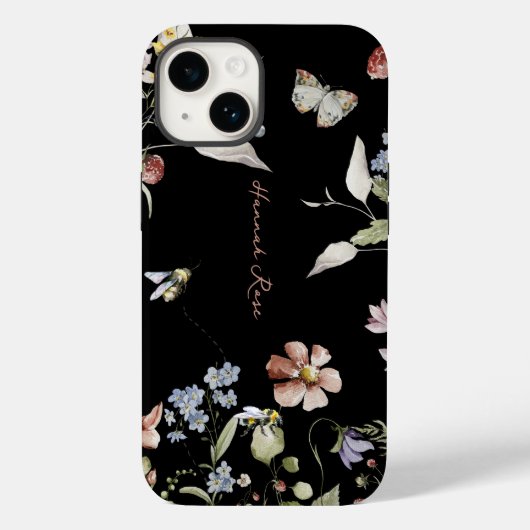 ワイルドフラワー フラワー ブンブトビバッタ | モノグラム  Case-Mate iPhoneケース (裏面)