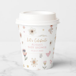 ワイルドフラワー フラワー ベビーシャワー コーヒー 紙コップ