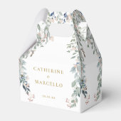 ワイルドフラワー フローラル ゴールド ウェディング フェイバーボックス (正面サイド)