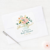 ワイルドフラワー フローラル サンクス スティッカー スクエアシール (封筒)