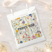ワイルドフラワー フローラル テーマ お礼のお菓子袋 フェイバーバッグ (クリップ留めされた状態)