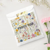 ワイルドフラワー フローラル テーマ お礼のお菓子袋 フェイバーバッグ (封をした状態)