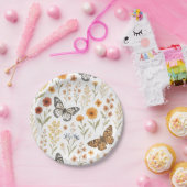 ワイルドフラワー フローラル ボーホ ペーパープレート (パーティー)