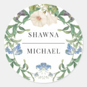 ワイルドフラワー フローラル メドウ 春の結婚式 シール (正面)