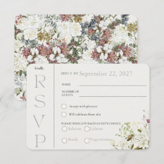 ワイルドフラワー フローラル RSVP 返信カード