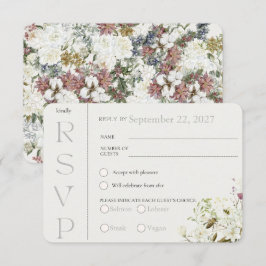 ワイルドフラワー フローラル RSVP 返信カード