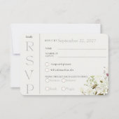 ワイルドフラワー フローラル RSVP 返信カード (正面)