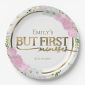 ワイルドフラワー ブット ファースト ミモザ ブライダルシャワー ペーパープレート (正面)