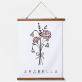 ワイルドフラワー ブライズメイド ネーム  吊り下げ型タペストリー (正面)