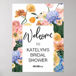 ワイルドフラワー ブライダルシャワーのお出迎え看板 ポスター