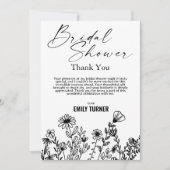 ワイルドフラワー ブライダルシャワーのお礼カード 招待状 (正面)