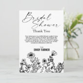 ワイルドフラワー ブライダルシャワーのお礼カード 招待状 (スタンド正面)