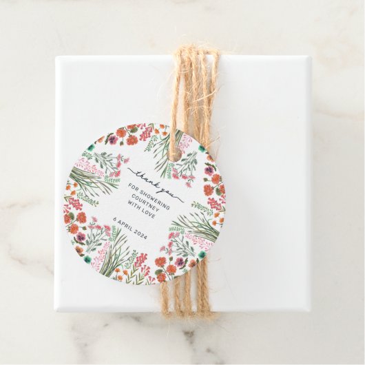 ワイルドフラワー ブライダルシャワーのお礼 フェイバータグ (インサイチュ)