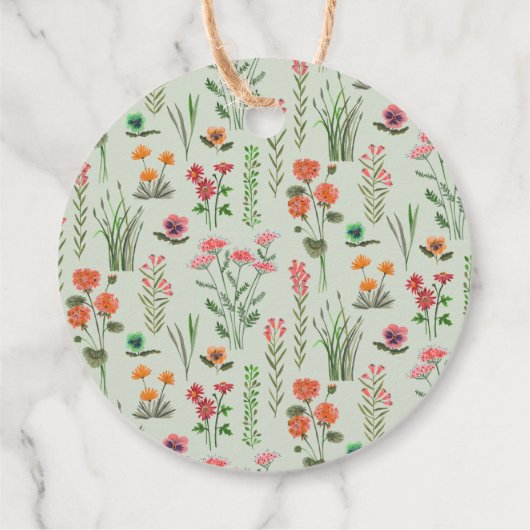 ワイルドフラワー ブライダルシャワーのお礼 フェイバータグ (裏面)