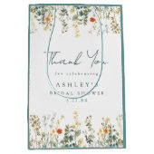 ワイルドフラワー ブライダルシャワーのお礼 ミディアムペーパーバッグ (正面)