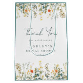 ワイルドフラワー ブライダルシャワーのお礼 ミディアムペーパーバッグ (裏面)