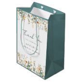 ワイルドフラワー ブライダルシャワーのお礼 ミディアムペーパーバッグ (裏面アングル)