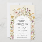 ワイルドフラワー ブライダルシャワーのアーチ 招待状 (正面)