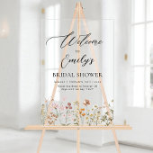 ワイルドフラワー ブライダルシャワーのウェルカムサイン 開花 アクリルサイン