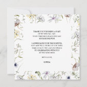 ワイルドフラワー ブライダルシャワーの感謝カード サンキューカード (裏面)