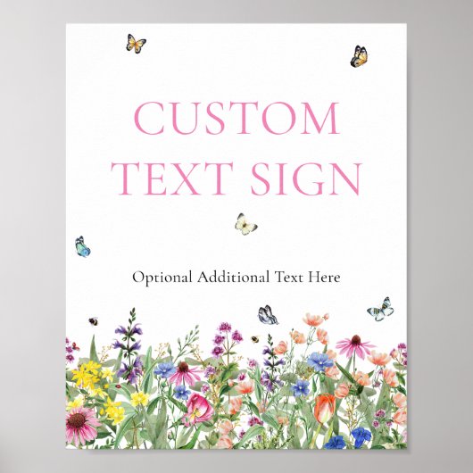 ワイルドフラワー ブライダルシャワーの看板 ポスター (正面)