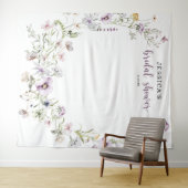 ワイルドフラワー ブライダルシャワーの背景装飾 タペストリー (インサイチュ(横))