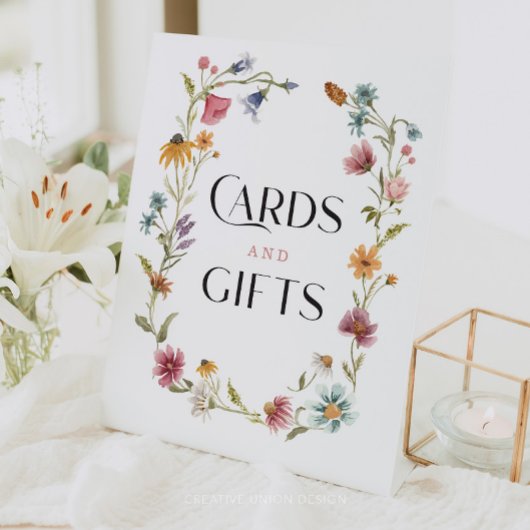 ワイルドフラワー ブライダルシャワー カード ギフト テーブルサイン